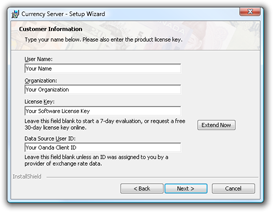 Currency Server Initial Setup