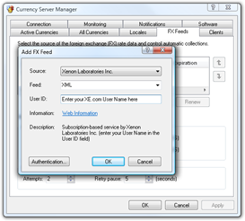 Currency Server Manager