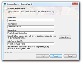 Currency Server Initial Setup