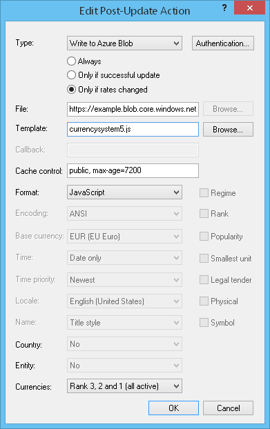 Currency Server Manager - Post-Update Action Dialog